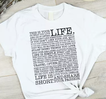 Live your passion t-shirt - Tenstickers