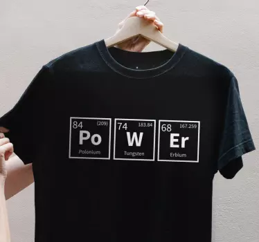 Makt kemiskt element ord t-shirt - Tenstickers