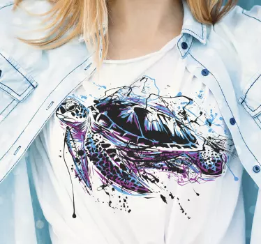 Måla konstsköldpaddor kvinnors t-shirt - Tenstickers