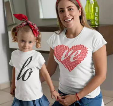 Mamma & barn älskar mamma och barn t-shirt - Tenstickers