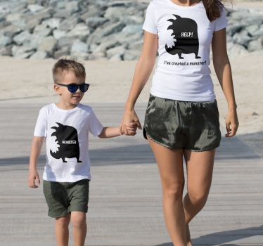 Hjälp jag skapade ett monster mors och dotter t-shirt - Tenstickers
