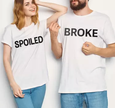 Matching couple statements par t-shirt - Tenstickers