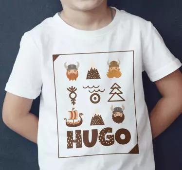 Mönster viking barn t-shirt - Tenstickers