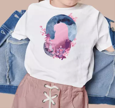 Moonlit cherry blossom silhouette t-shirt - Tenstickers