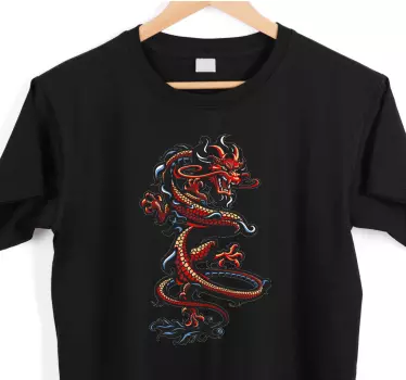 Mörk upprullad drake-t-shirt - Tenstickers