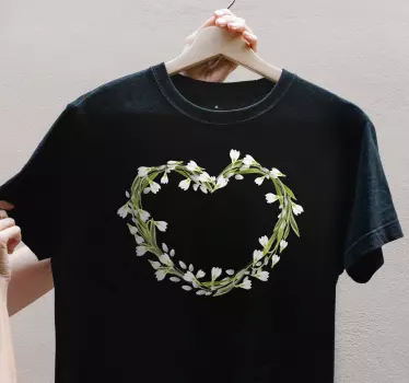 Mors och dotter t-shirt blommigt hjärta arrangemang - Tenstickers