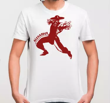 Mors och dotter t-shirt kraftfull cowboyfigur - Tenstickers