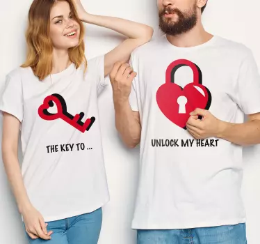 Mors och dotter t-shirt lås upp mitt hjärta - Tenstickers