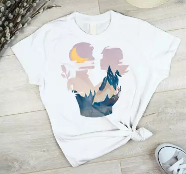 Mors och dotter t-shirt silhuett av förbindelse - Tenstickers