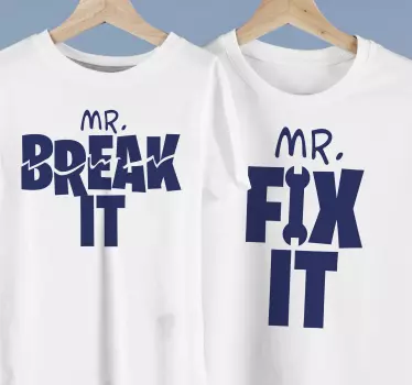 Mr fix it budskap far och son t-shirt - Tenstickers
