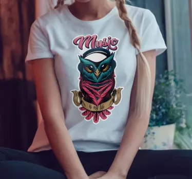Musik uggla design t-shirt - Tenstickers