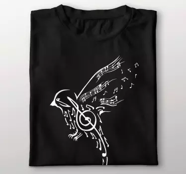 Musiknoter fåglar t-shirt - Tenstickers