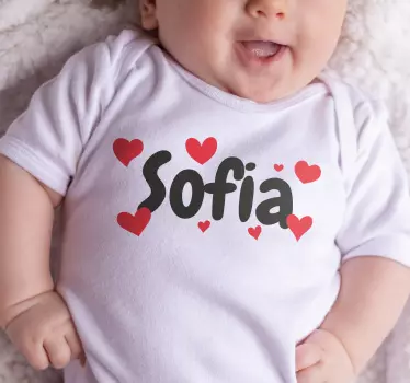 Namn med hjärtan T-shirts - Tenstickers