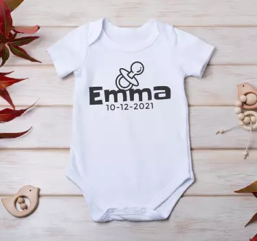 Namndatum och napp tshirts bebis - Tenstickers