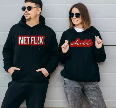 Net och chill Par t shirt - Tenstickers