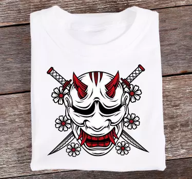 Ninja skalle tecknad t-shirt - Tenstickers