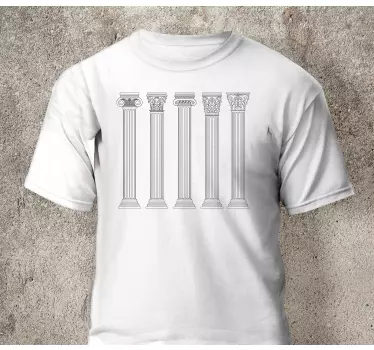 Olika stil grekiska pelare t-shirt - Tenstickers