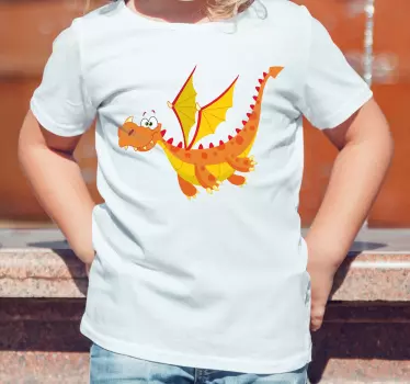 Orange drake barn skjorta - Tenstickers