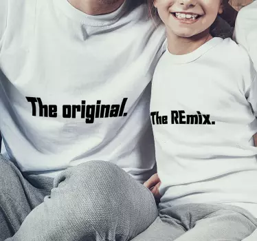 Originalet och remixa far och son matchande skjortor - Tenstickers