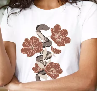 Orm blomma fusion t-shirt - Tenstickers