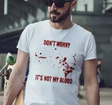 Oroa dig inte med blodtext halloween t-shirt - Tenstickers