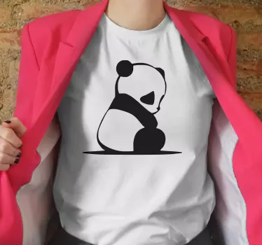 Panda silhouette art t-shirt - Tenstickers