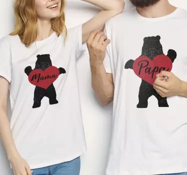 Papa bear & mama bear matchande skjortor för par - Tenstickers