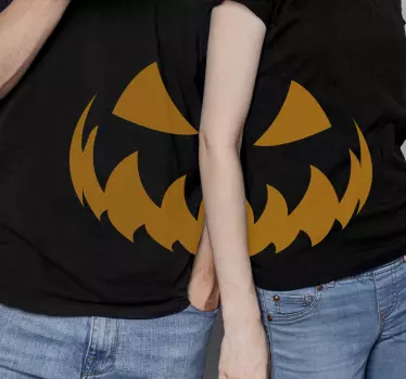 Par halloween skjorta med läskigt leende halloween t-shirt - Tenstickers