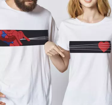 Par spiderman matchande skjortor för par - Tenstickers