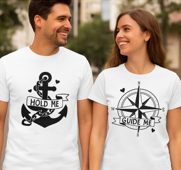 Par t-shirt håll om mig vägled mig - Tenstickers