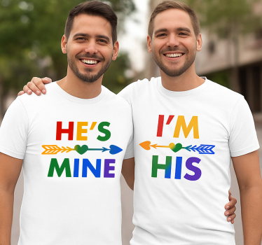 Par t-shirt lgtb "han är min" - Tenstickers