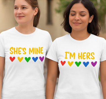 Par t-shirt lgbt hon är min - Tenstickers