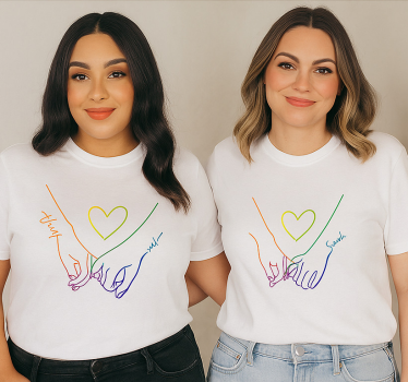 Par t-shirt med lgbt hjärta - Tenstickers