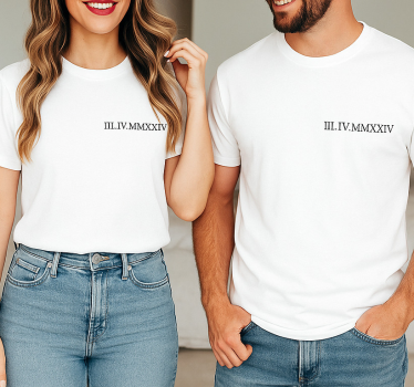 Par t-shirt med matchande romerska siffror - Tenstickers