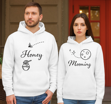 Par t-shirt monocolour honungsmåne - Tenstickers