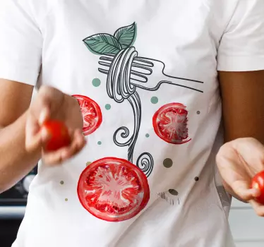 Pasta och tomater t-shirt - Tenstickers