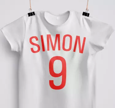 Personlig namn nummer t-shirt - Tenstickers
