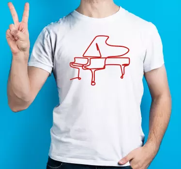 Piano outline graphic t-shirt - Tenstickers