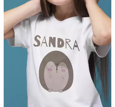 Piggsvin ritad med namnet t-shirt - Tenstickers