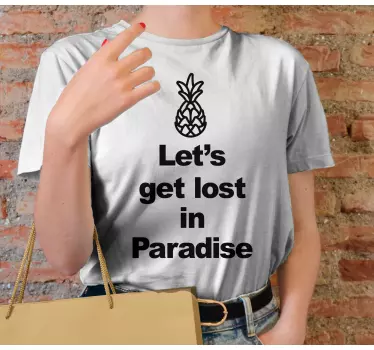 Pineapple paradise budskap t-shirt - Tenstickers