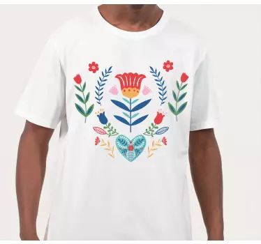 Polska blomma vallmo herr t-shirt - Tenstickers
