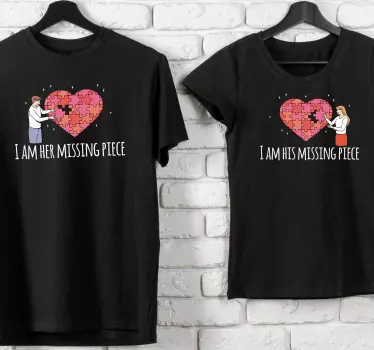 Puzzle heart connection par t-shirt - Tenstickers