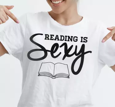 Reading är sexigt t-shirt - Tenstickers