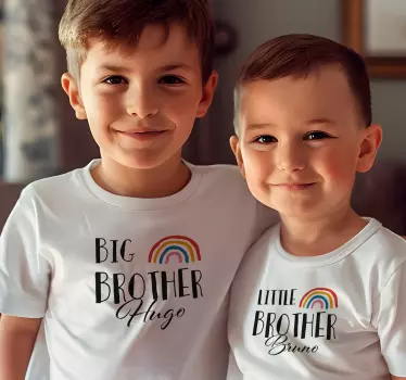 Regnbågsbröder T-shirts med namn - Tenstickers