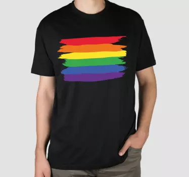Regnbågsfärgade ränder t-shirt - Tenstickers