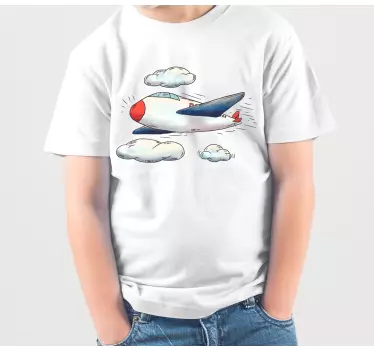 Röd näsa flygplan barn skjorta - Tenstickers