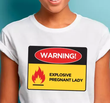 Rolig varning gravid kvinna baby t-shirt - Tenstickers