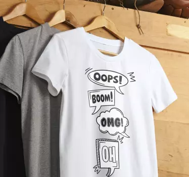 Roliga pratbubblor tecknad t-shirt - Tenstickers
