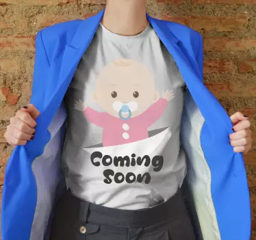 Roligt kommer snart mammababy-t-shirt - Tenstickers