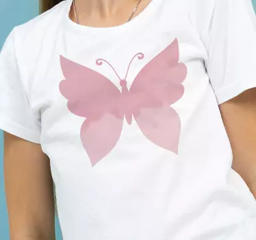 Rosa fjärilar damt-shirt - Tenstickers